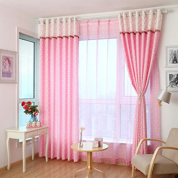 Princess Window Curtain Children Room Pink and White Curtains The New
