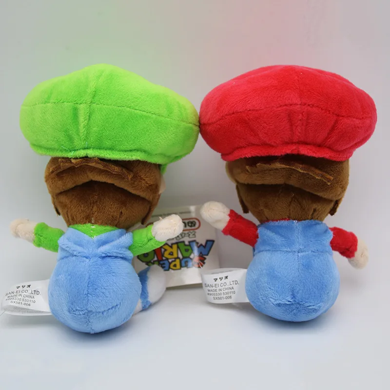 Cute Super Mario luigi Soft Plush Toys Q Version Baby Mario Bros Dolls Gift for Kids High Quality 14cm 4pcslot  (5)