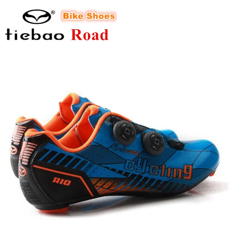 TIEBAO Road Cycling Shoes sapatilha ciclismo men Carbon Fiber Ultralight bike Men PRO Racing Self-locking Athletic Bicycle Shoes