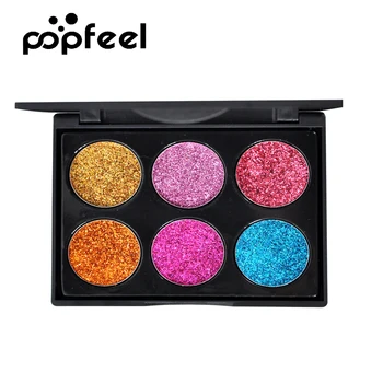 

Popfeel New Glitter Diamond Eyeshadow Makeup Waterproof Metallic Pressed Sequins Powder Rainbow Eye Shadow Pallete Make Up