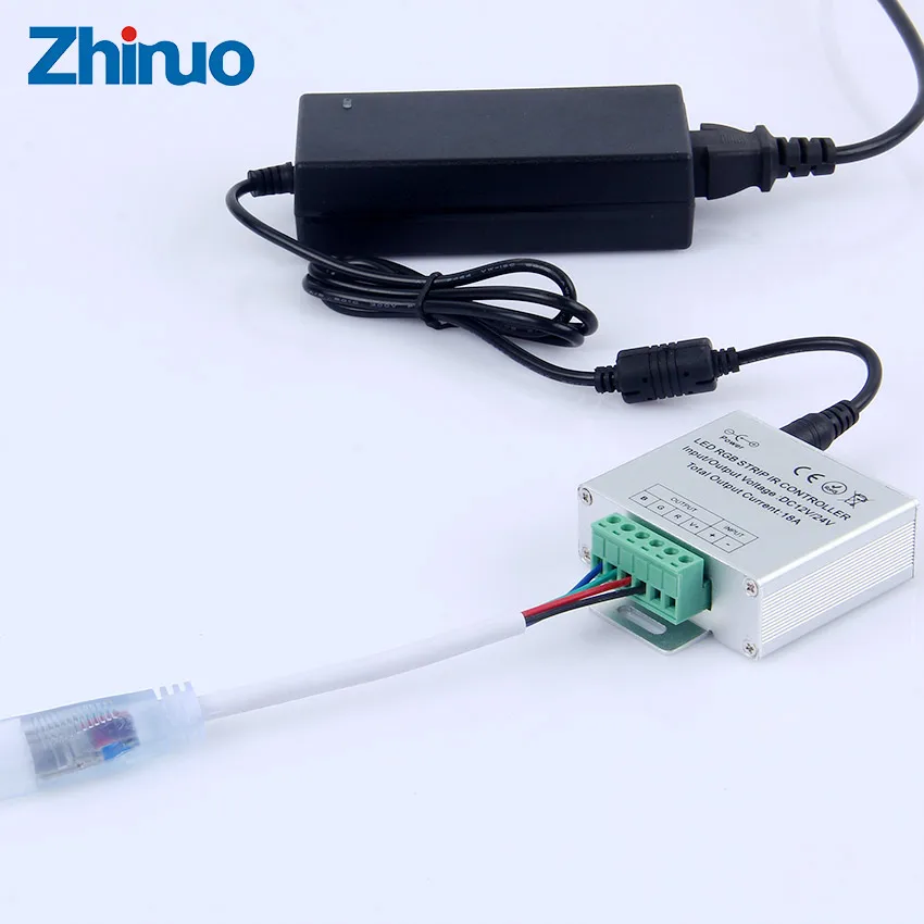 

LED RGB Strip IR Controller Input/Output Voltage DC12/24V Total Output Current 18A Transformer & Power Plug With Romote Control