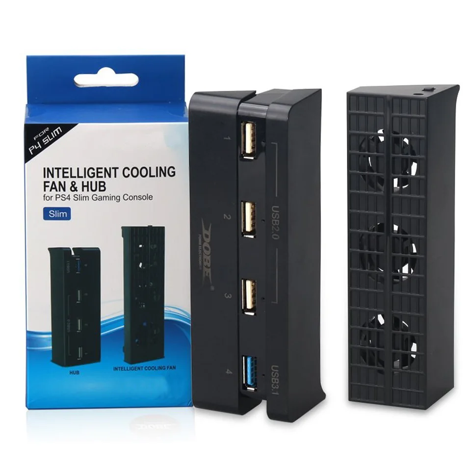 

PS4 Slim Super Accessories Kit Cooling Fan+PS4 Slim USB HUB( USB 3.1 USB 2.0 ) for Sony Playstation 4 Slim