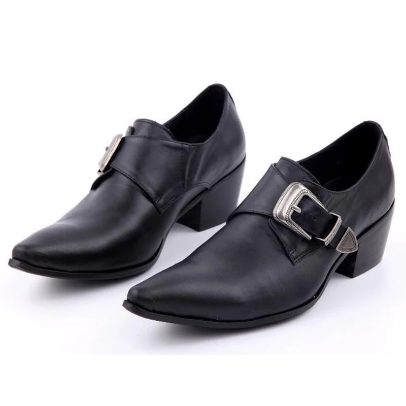 Formais Zapatos De Genuíno Negócios Preto Vestido 6 Couro Hombre Cm Inceased Altura Oxfords 5 Homens Sapatos qw6aP