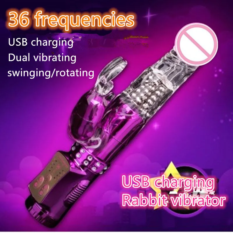 Buy Usb Charging Rotating Dildo 36 Functions Rabbit