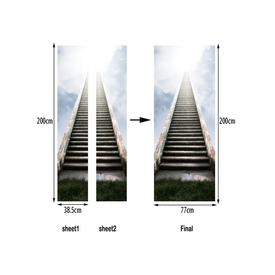 Лестницы религиозный Бог наклейки на дверь s виниловые наклейки на двери Грация украшение дома Наклейка на стену для гостиной