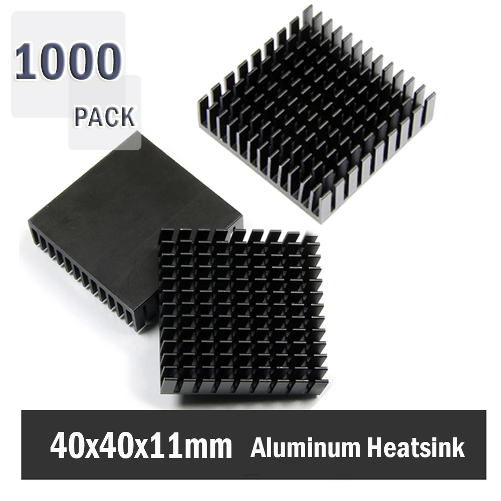 

1000Pcs Gdstime 4cm 40x40x11mm Black Extrude Aluminium heatsink High Quality IC Chip Heat Sink Radiator 40mm x 11mm