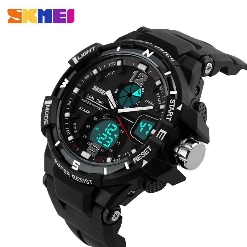Achat SKMEI Sports de Plein Air Montres Hommes Quartz Numérique Étanche Militaire Montre De Mode Casual Multifonction Étudiant Hommes Montres
