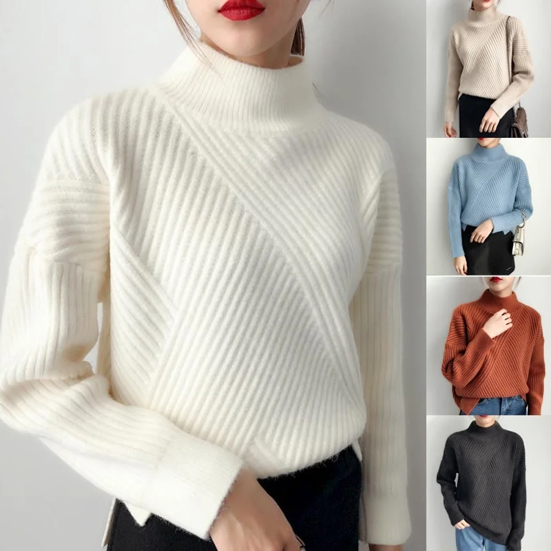 

ZOGAA Women Sweater 2019 New Fashion Pure Color Slim Fit Casual Sweater Underwear Korean Sweater Women Clothing Outwear