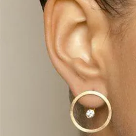 

Hot Selling!!! Minimalism Simple Punk Alloy Gold Color Round Circle With Rhinestone Earrings Wome Personality Geometric Earring