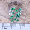 Anillo de circonia cúbica Chapado en plata, único color verde, tamaño 5 / 6 / 7 / 8 / 9 / 10 / 11 / 12 S0222 ► Foto 3/3