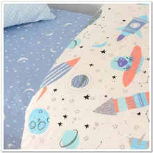 1 метр 100x160 см хлопчатобумажная ткань с космическим принтом для DIY детские постельные принадлежности одеяло покрывало простыня, наволочка CR-479