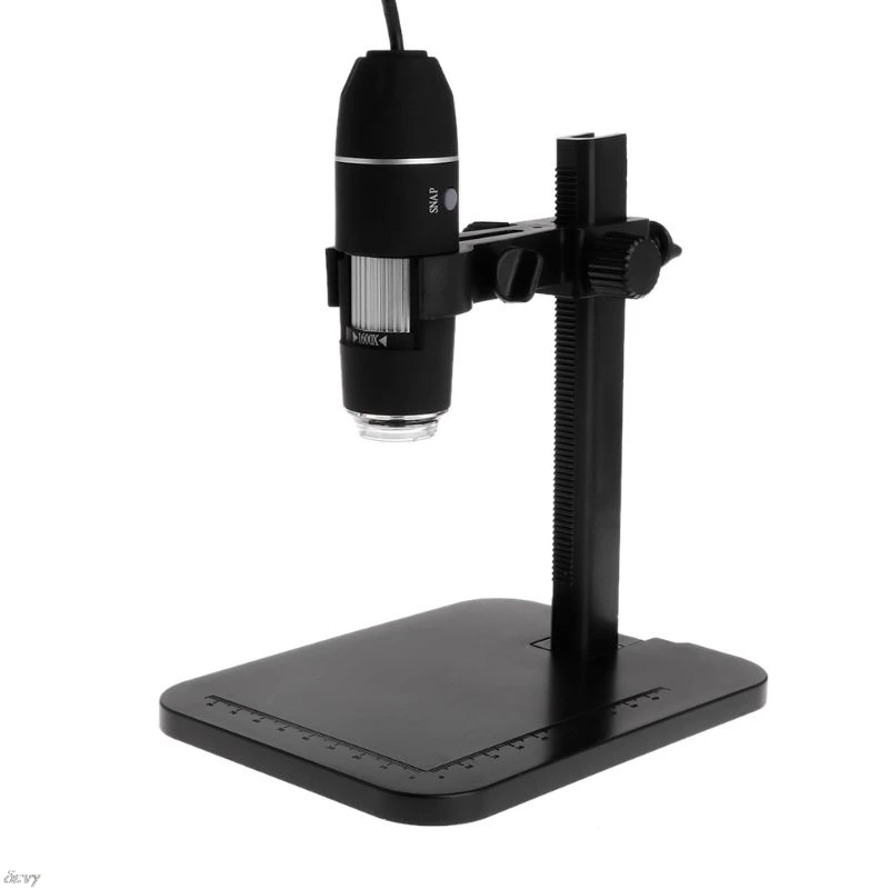 1600X 8LED USB цифровой микроскоп Лупа камера эндоскоп с кронштейном линейки X7YD
