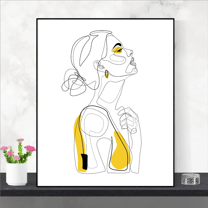 Minimal Face Drawing In Lines