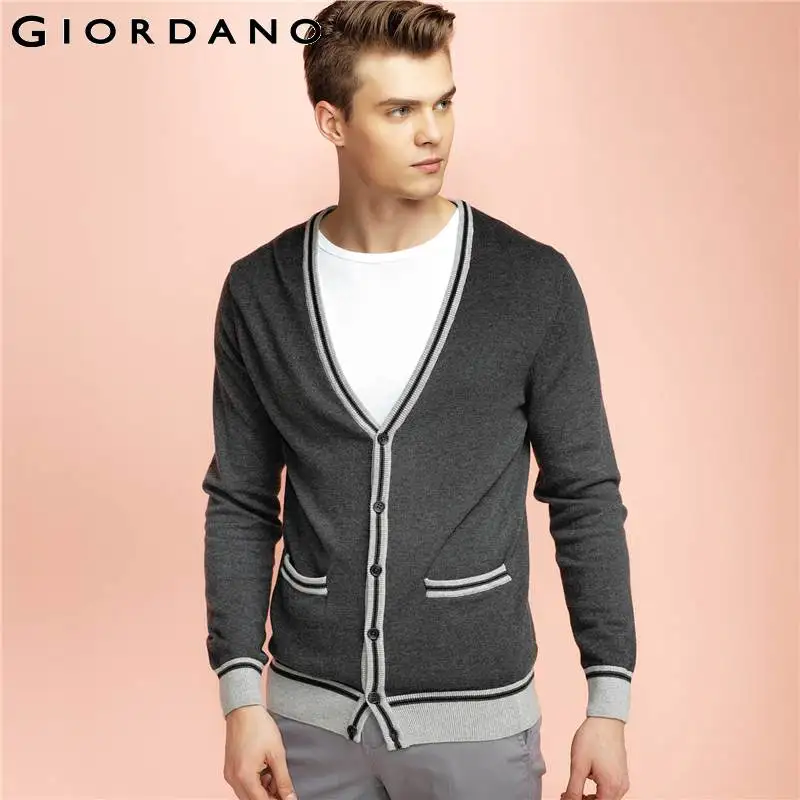 Giordano Men Cardigan Brand Clothing Jumper Long Sleeves Giordano Men Cardigan Brand Clothing Jumper Long Sleeves