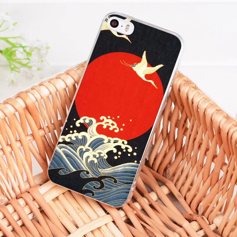 MaiYaCa Wave Art японские зеленые Illust Coque чехлы для телефонов iPhone 11 Pro Max 8 7 6S Plus X XS XR XSMAX - Цвет: 1