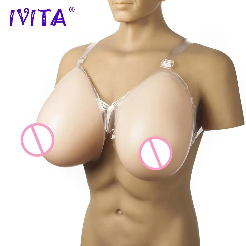 

IVITA 6000g Beige Water Drop Huge Fake Boobs Realistic Silicone Breast Forms For Crossdresser Transgender Transvestite Breasts