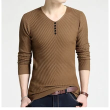 Пуловер, Мужская брендовая новая одежда, Повседневный свитер, длинный рукав, v-образный вырез, трикотажные модные мужские пуловеры, мужские свитера