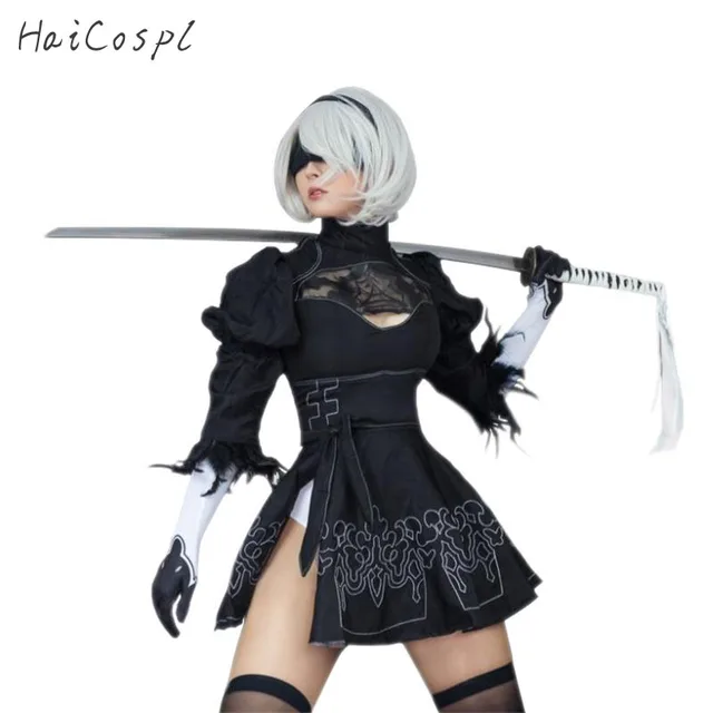 Tamaño chino Nier autómatas Yorha 2B traje Cosplay Anime mujeres traje