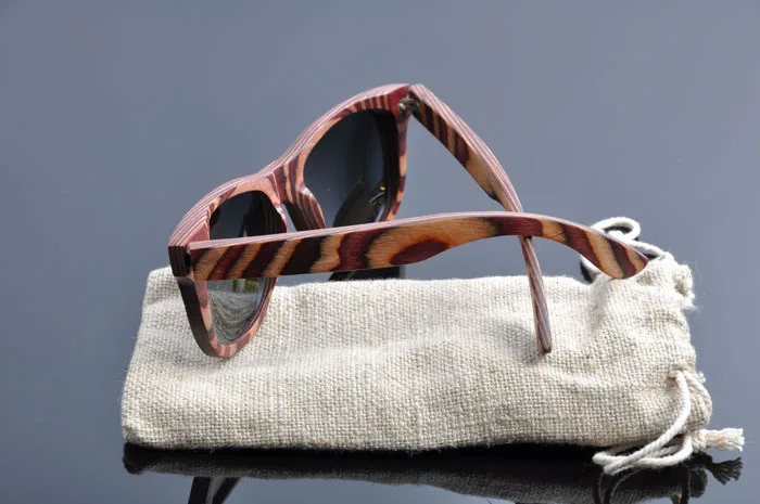 Женские солнцезащитные очки с оправой из натурального дерева, новые Разноцветные деревянные солнцезащитные очки Gafas de sol de madera Oculos de sol da Madeira EV0917