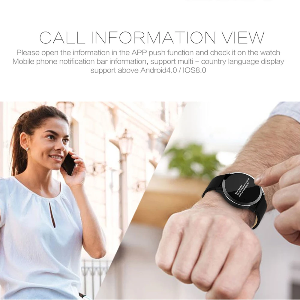 LEMDIOE New Smart Watch Men OLED Screen Bluetooth Women Fashion Waterproof Electronics Sport Tracker Heart Rate Wearable Devices