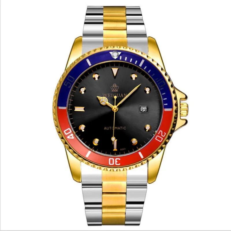 Watch men's fashion men's watch night light true belt calendar student steel belt waterproof mechanical quartz watch men's watch night watch
