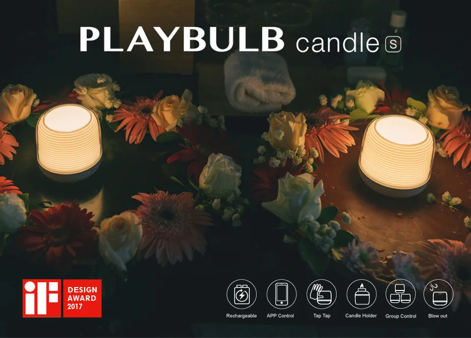 PLAYBULB умный дистанционный светодиодный светильник электрическая свеча светодиодный приложение управление смартфоном затемняемый Цвет Романтический светодиодный светильник вечерние светильник s MIPOW