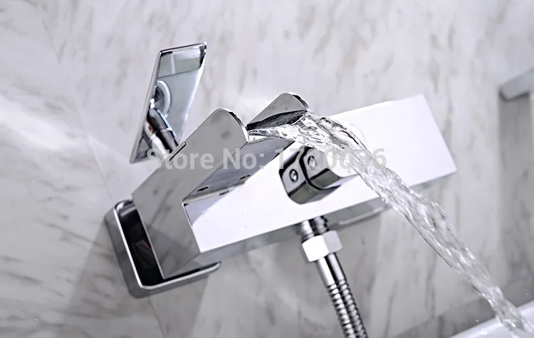 VOURUNA квадратный Стиль Настенный водопадный кран для ванной смеситель для душа хромированные смесители