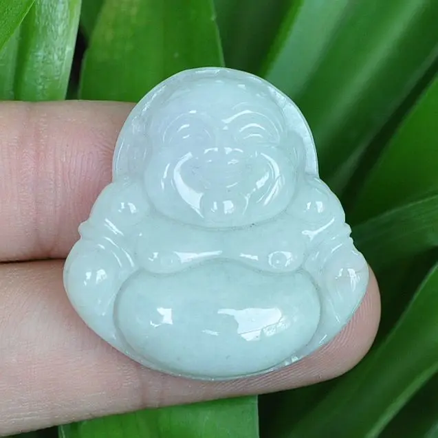 

Natural "Grade A" light green Emerald Jade Pendant ~maitreya 10.19