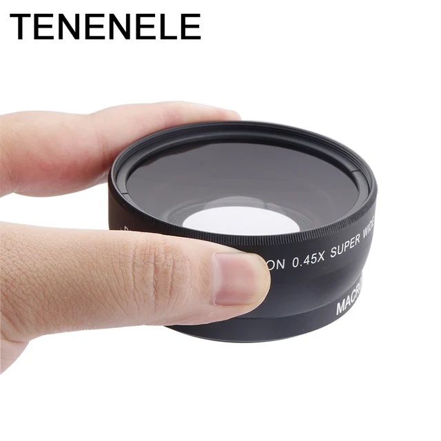 US $16.51 Camera Lens 0.45X 55 58 62 67 72MM Wide Angle Lens with Macro HD Optics Lenses For Canon Nikon Sony