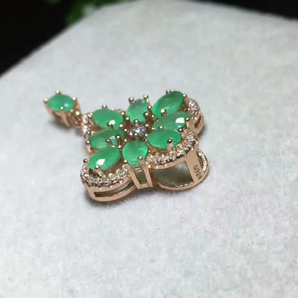 Кулон из серебра 925 пробы с натуральным зеленым изумрудом|jewelery pendants|jewelery 925jewelery