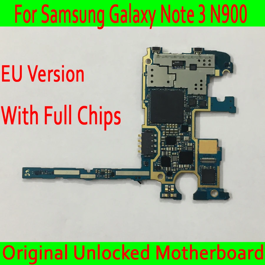 

For Samsung Galaxy Note 3 N900 Motherboard,Original unlocked for Note 3 N900 Mainboard with Android System+Full Chips MB Plate
