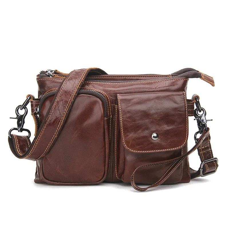 

New Luxury Messenger Bag Men's Shoulder Genuine Leather Bags Flap Small Male Man Crossbody Bags For Men Natural Leather Bag