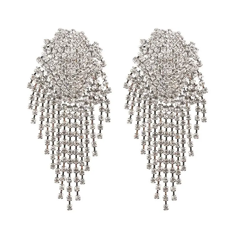 Лучшие женские трендовые длинные серьги-капли с бахромой и кристаллами ZA для женщин, подарок на свадьбу, вечеринку для девочек, эффектные серьги в богемном стиле, ювелирные изделия - Окраска металла: 10