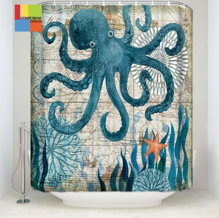 octopus shower curtain