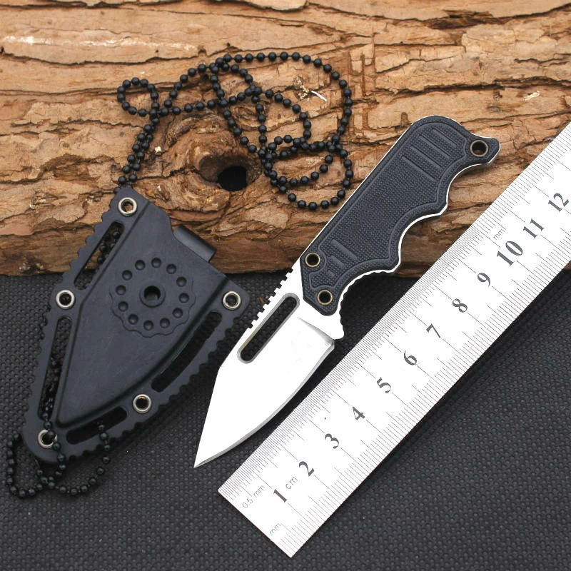 Buy Hot Necklace Survival Knife SOG Fixed 440 Steel Blade Knife G10 Handle