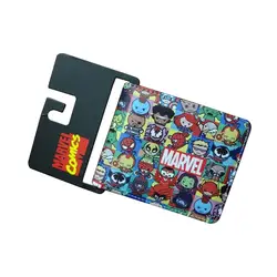 Kawaii мультфильм аниме кошелек Carteras герой Капитан Америка карты сумки для денег Кошельки подарок мальчик девочка доллар цена кожаный