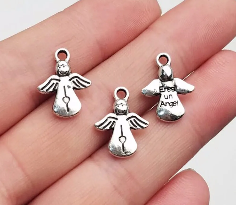30pcs/lot 17x13mm, Antique silver angel charms,DIY supplies,Jewelry