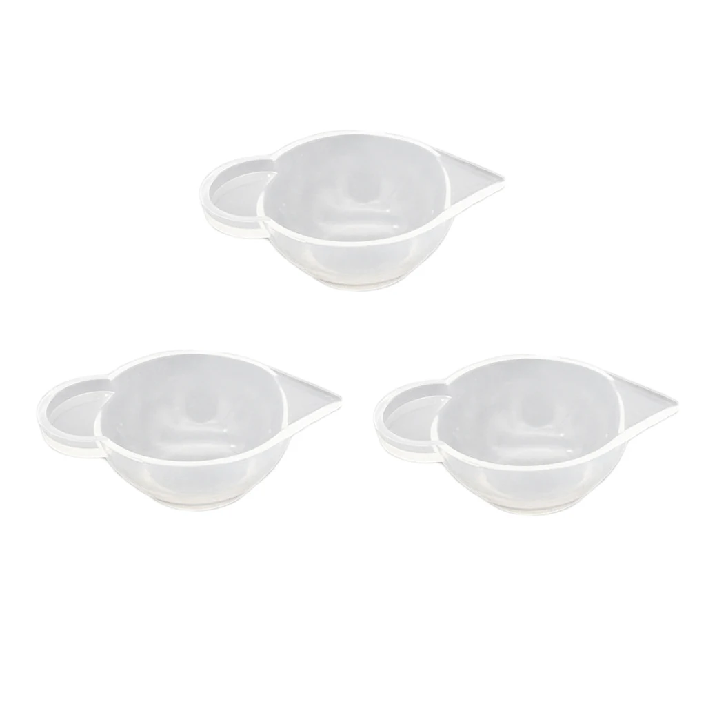 3 pieces clear silicone reusable mixing measuring cups liquid epoxy resin hobby craft casting jewelry making diy tools