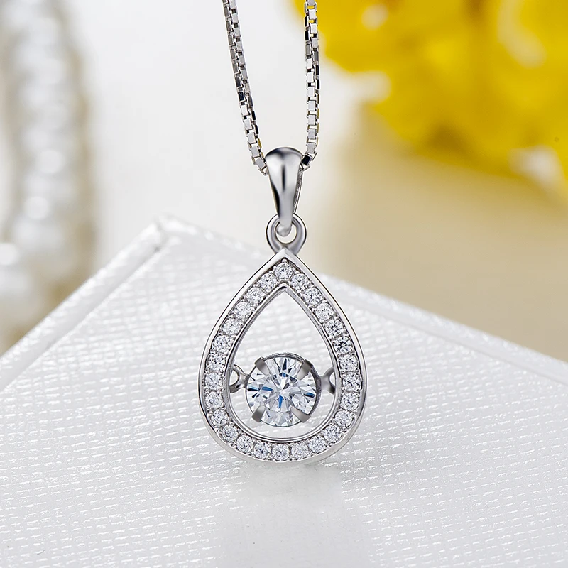 

Wholesale Pendant New Arrival Sterling Silver Clavicle Necklace Drop Pendant Wedding Jewelry Zircon Diamond Pendant 925 Silver