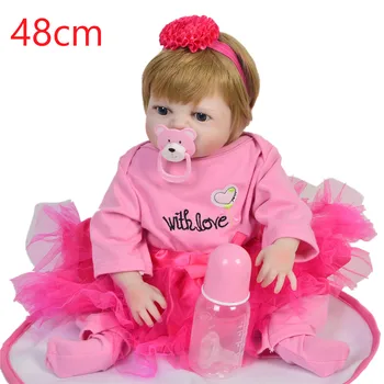 

Bebes reborn menina dolls 19"48cm full body silicone reborn baby victoria girl lifelike children gift toy dolls alive bonecas