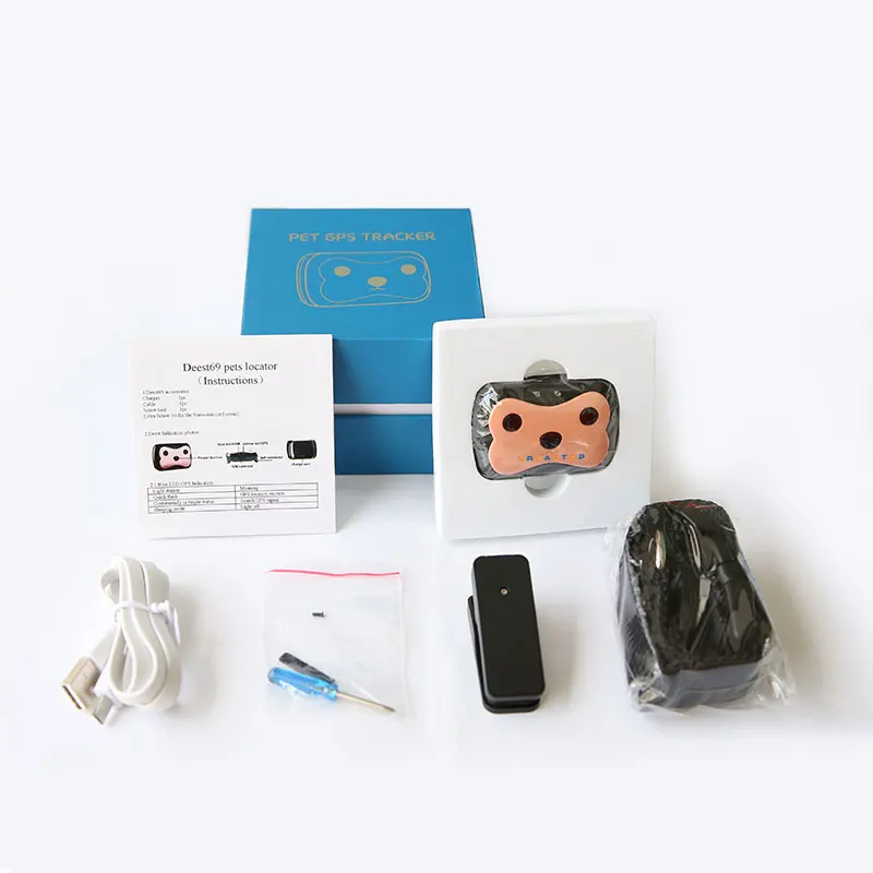 Mini Pet GPS Tracker Waterproof Smart GPS Tracker With Collar For Pets Cat Dog GPS+LBS Location Free APP LED Indicator