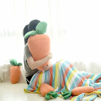 

Candice guo! cute plush toy emulational carrot soft stuffed cushion pillow warm tripe colorful blanket birthday Christmas gift