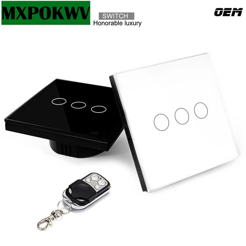 

EU/UK 1 Gang 1 Way Remote Control Touch Switch, Smart Home Remote Touch Switch 1/2/3Gang for Smart Home Light Automation Module
