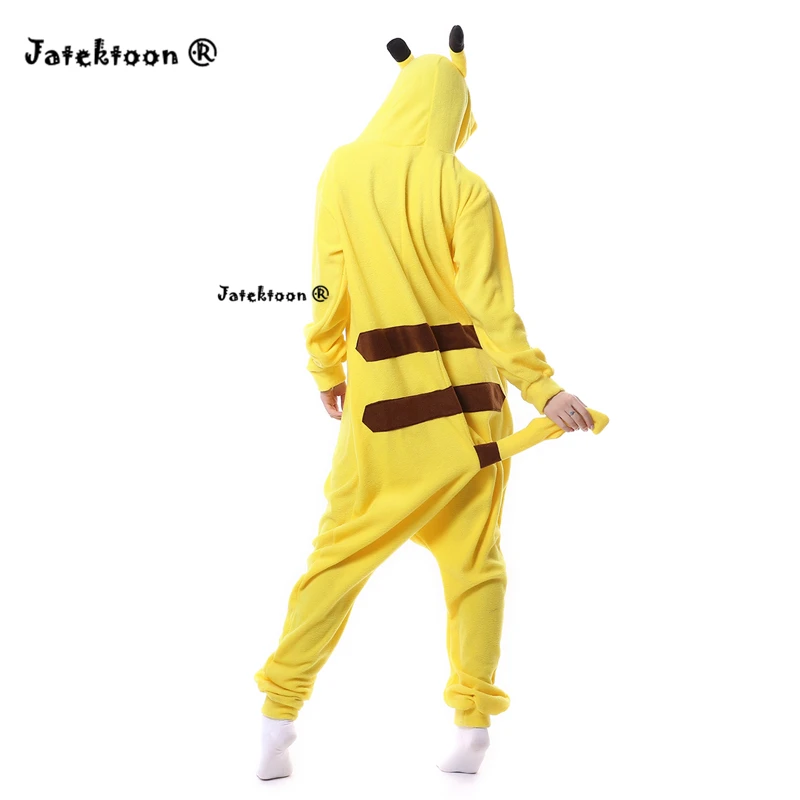 Children Adults Poke mon Pika chu Onesie Kids Girls Boys Warm Soft Cosplay Pajamas One Piece Sleepwear Halloween Costumes