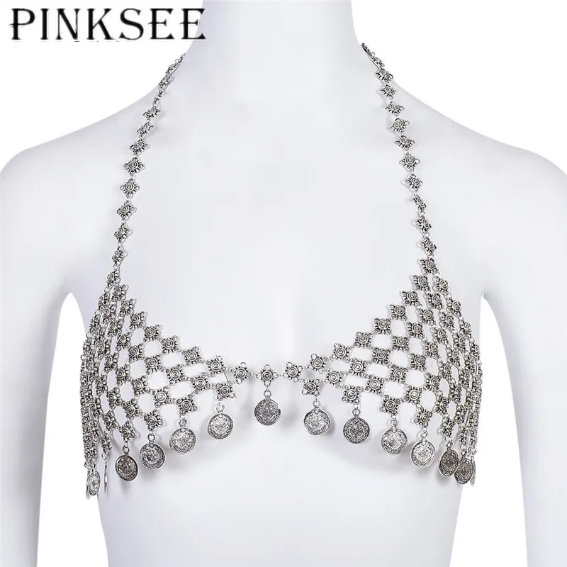 Женский бюстгальтер бикини PINKSEE с металлической цепочкой|Украшения для тела| |