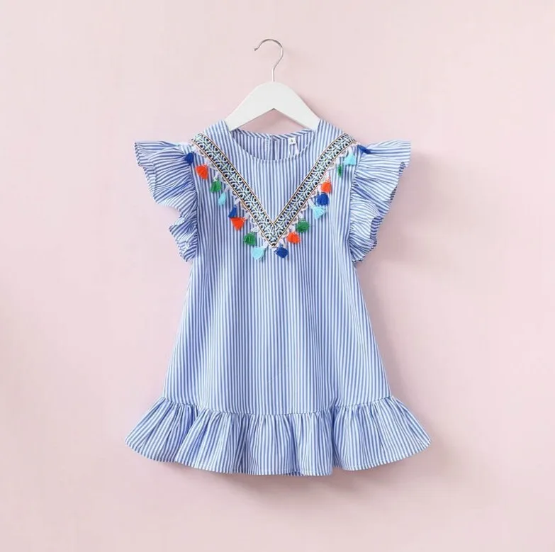 

2019 Children's Dress Kids Summer Ruffled Dress Pretty Design 408