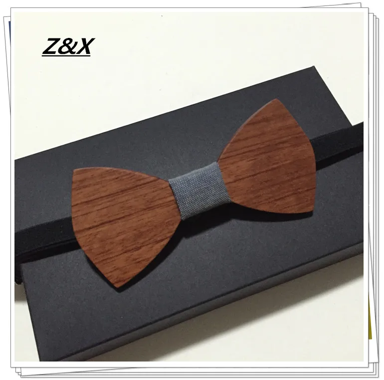 

Z&X HOT SALE Formal Commercial Wooden Bow Tie Male Solid Color Marriage Bow Ties For Men Butterfly Cravat Wood Bow Tie