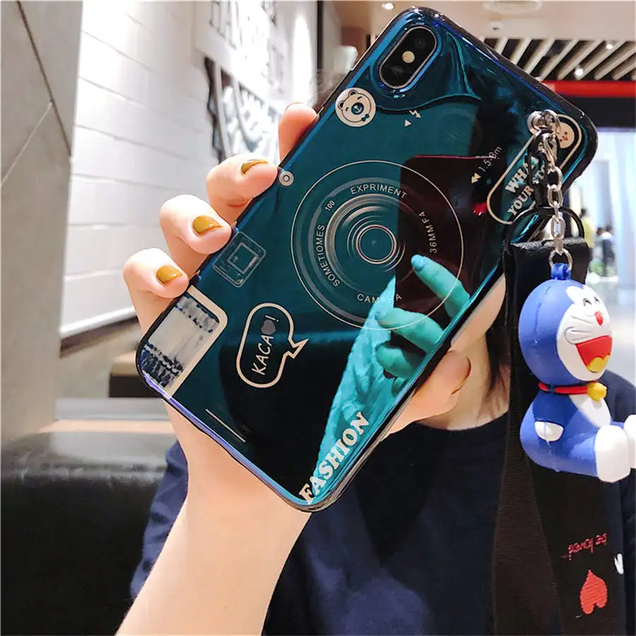 Ретро Камера подставки чехол для samsung Galaxy S10 S9 плюс S8 S7 Edge Note 8 9 A8 A6 плюс A7 J4plus J6 плюс J8 крышка - Цвет: Blue Camera Stand