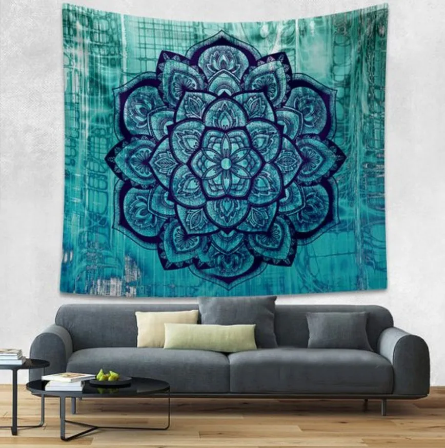 Mandala Tapestry Polyester Wall Tapestry Indian Elephant Tapestry Thin Lotus Yoga Mat Home Decor Carpet toalla mandalas playa