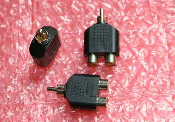

20pcs Black RCA one male jack Splitter 2 RCA Double Ended female Audio AV Y Connector Adapter plug for Audio Cable 100% new